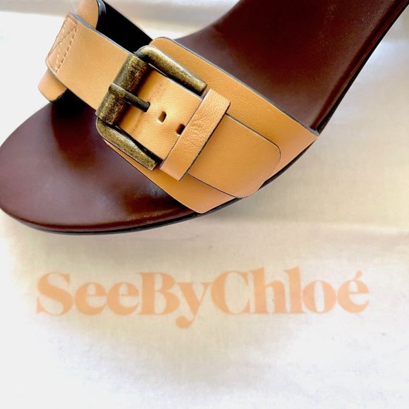 See by Chloé Leather Romy Sandals in Tan - Picture 8 of 16